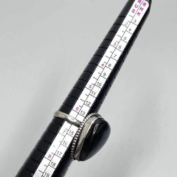 Teardrop Shaped Labradorite Gemstone Silver Plated Ring Statement Boho Sz. 6.5 - Picture 6 of 6